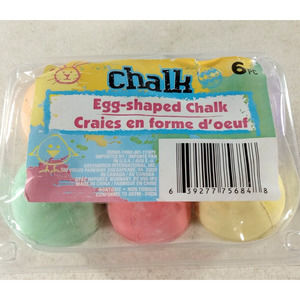 Egg shaped Sidewalk Chalk 6 Piece Egg-Shaped Non-Toxic Washable Assorted Colors